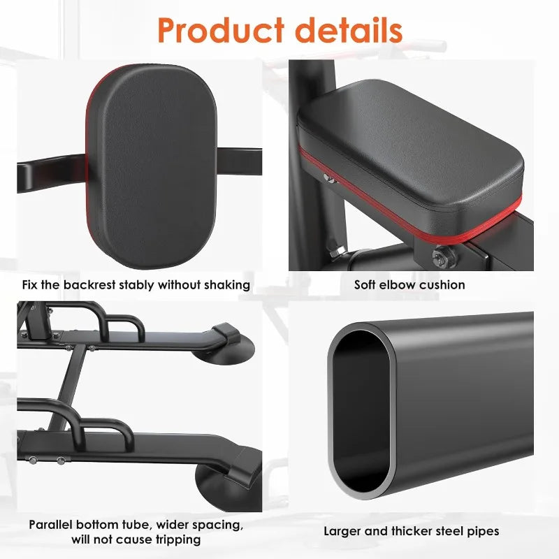 soges Power Tower Pull Up Bar Station, Height Adjustable Heavy Duty Strength Home Training Fitness Workout Equipment