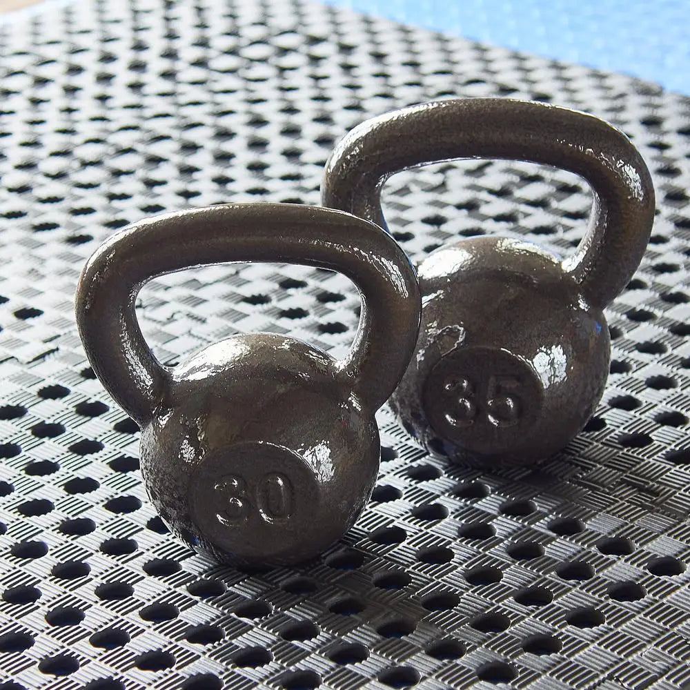 Durable 50 lb Cast Iron Kettlebell Strength Training Home Gym Workout Multi Joint Exercise Equipment