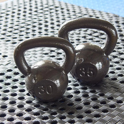 Durable 50 lb Cast Iron Kettlebell Strength Training Home Gym Workout Multi Joint Exercise Equipment
