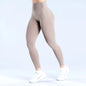 With Logo women Curl Up Seamless Yoga Pants High Quality Leggings Low Ribbed Fitness Pants High Stretch Fitness Tights