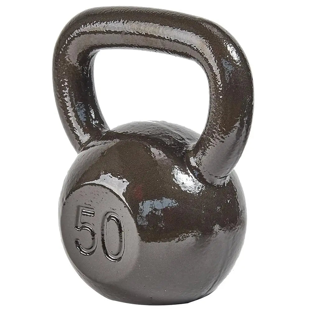 Durable 50 lb Cast Iron Kettlebell Strength Training Home Gym Workout Multi Joint Exercise Equipment