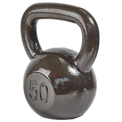 Durable 50 lb Cast Iron Kettlebell Strength Training Home Gym Workout Multi Joint Exercise Equipment