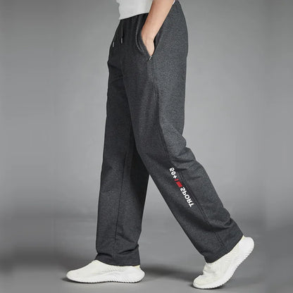 Men Running Pants Joggers Sweatpant Spring Autumn Jogging Sport Trousers Loose Gym Fitness Straight Breathable Active Pants 5XL