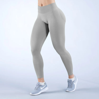 With Logo women Curl Up Seamless Yoga Pants High Quality Leggings Low Ribbed Fitness Pants High Stretch Fitness Tights