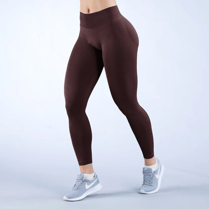 With Logo women Curl Up Seamless Yoga Pants High Quality Leggings Low Ribbed Fitness Pants High Stretch Fitness Tights