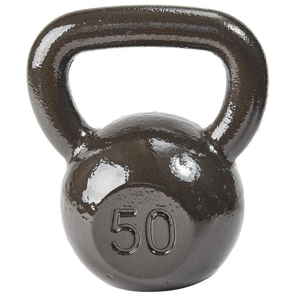 Durable 50 lb Cast Iron Kettlebell Strength Training Home Gym Workout Multi Joint Exercise Equipment