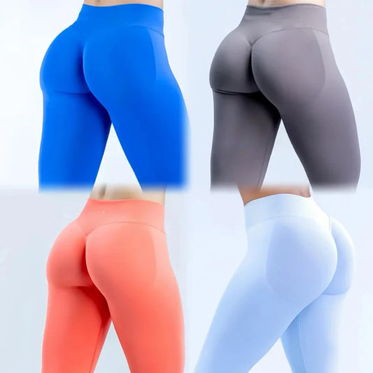 With Logo women Curl Up Seamless Yoga Pants High Quality Leggings Low Ribbed Fitness Pants High Stretch Fitness Tights