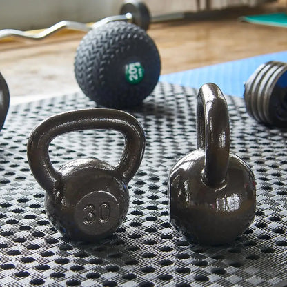 Durable 50 lb Cast Iron Kettlebell Strength Training Home Gym Workout Multi Joint Exercise Equipment